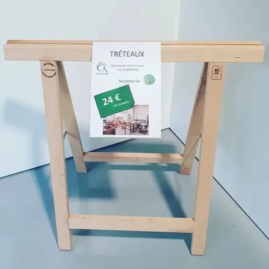Tréteaux bois ESAT La Montagne : ADIS 95 soutient le handicap